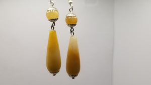 Natural Topaz Jade Earrings