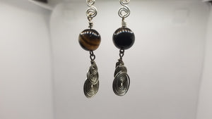 Black banded Agate Earrings