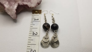 Black banded Agate Earrings