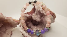 Load image into Gallery viewer, Rose Quartz and Purple Agate Bracelet
