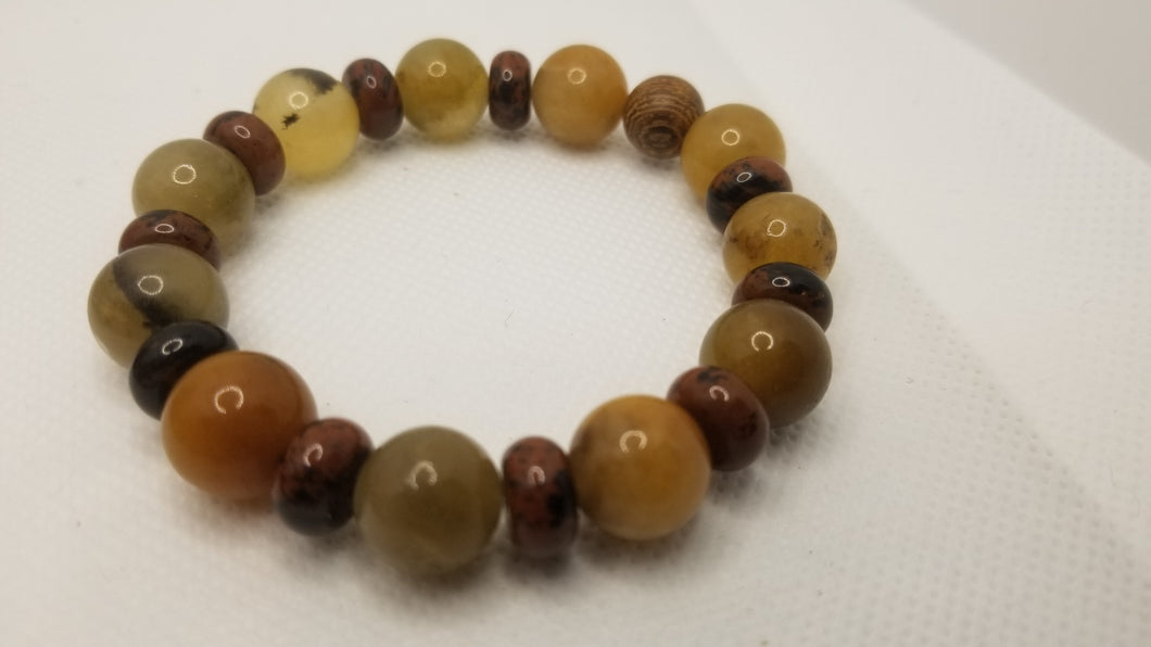 Mahogany Obsidian and Agate Bracelet